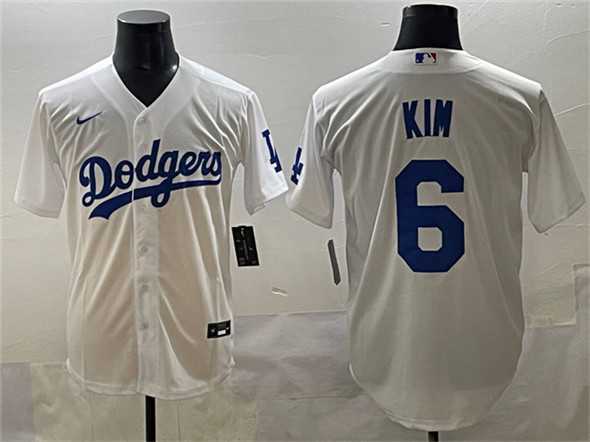 Men%27s Los Angeles Dodgers #6 Hyeseong Kim White Cool Base Stitched Jersey->los angeles dodgers->MLB Jersey